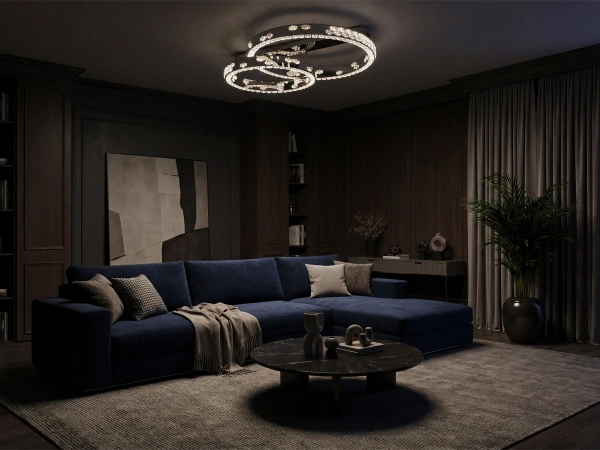 CLARIS stropný krištáľový luster 800+600 - V30009 4