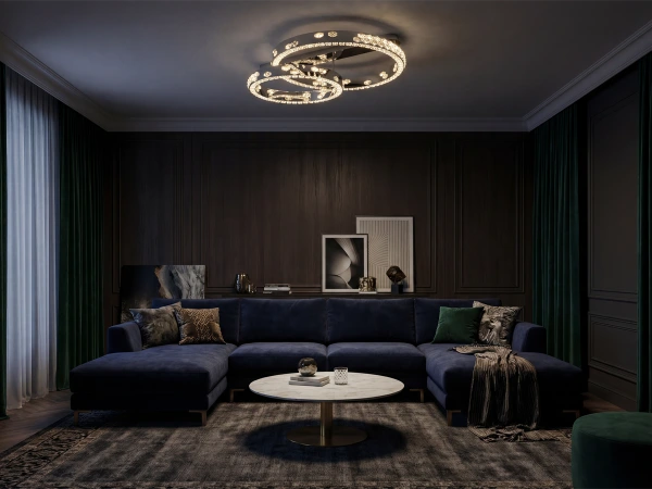 CLARIS stropný krištáľový luster 800+600 - V30009 2