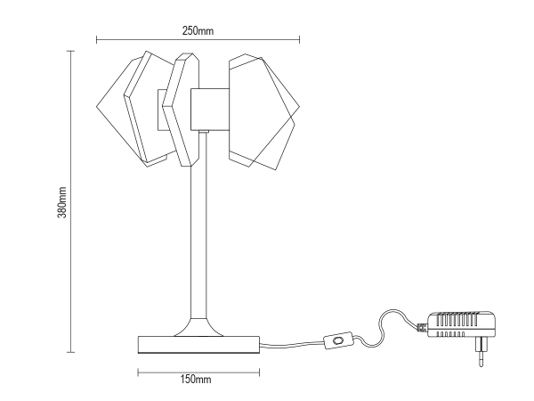 PIKASO Stolná krištáľová lampa 380 - V30026 10