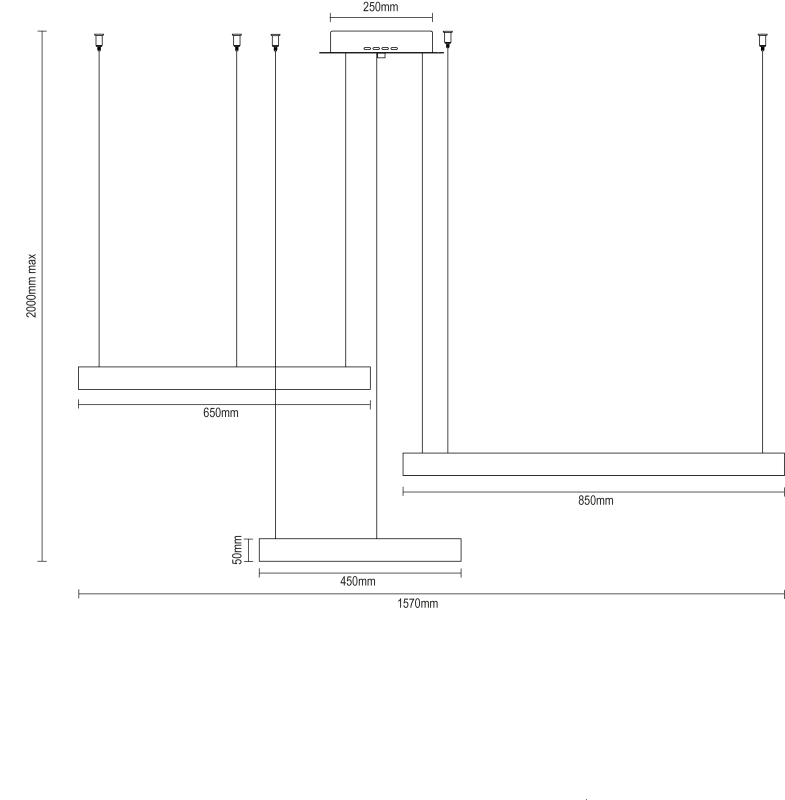 PATRIOT függesztett lámpa 450+650+850 – V10244 17