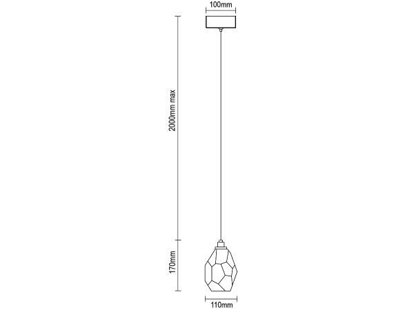 DIAMOR CLEAR závesná krištáľová lampa - V30051 5