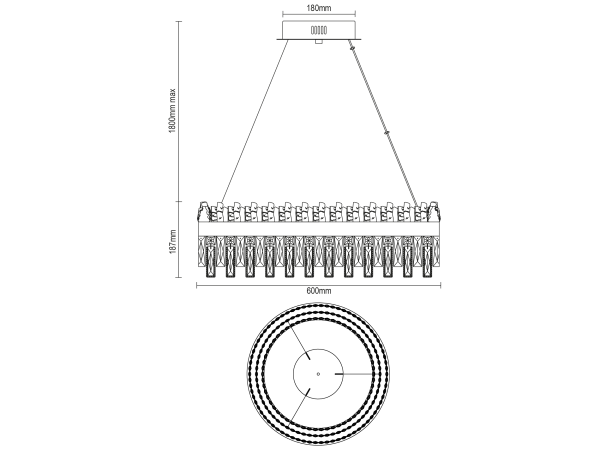 ROCOCO függesztett kristálycsillár 600 – V30102 8