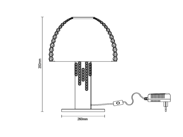 KATRIA stolná krištáľová lampa 350 - V30046 9