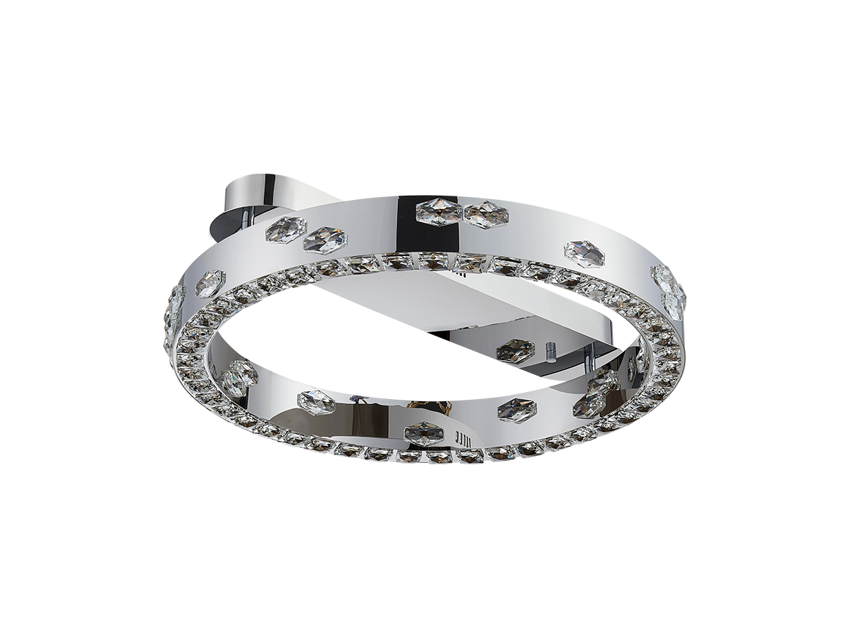 Krištáľové LED svietidlá s chrómovým detailom a elegantným svetelným efektom.