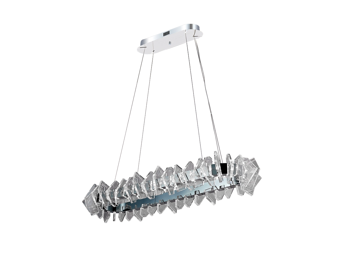 Moderné svietidlá zo skla s výrazným detailom, ktoré vytvárajú zaujímavý svetelný efekt v priestore.